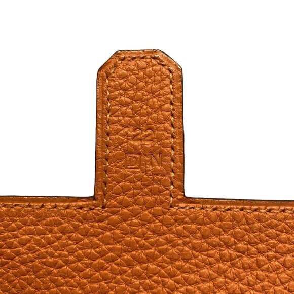 HERMES Amelie Orange Taurillon Clemence Square D Shoulder Bag 553--073125 - Picture 9 of 13